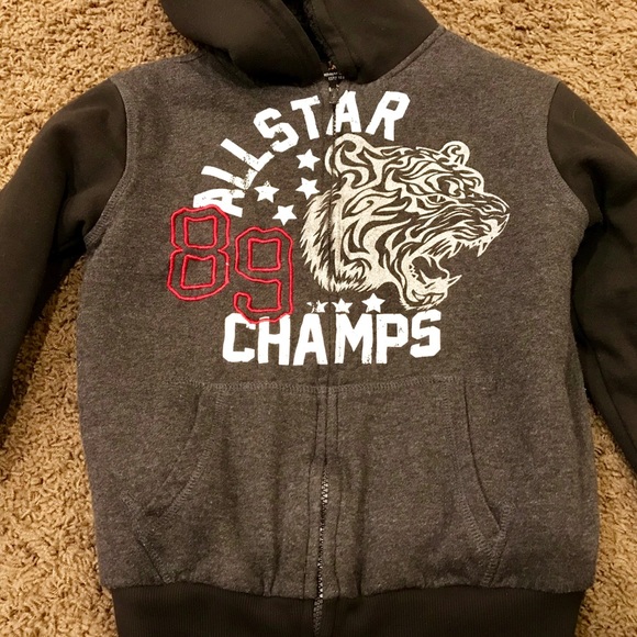 Boys medium fleece zip up hoodie pocket jacket - Picture 3 of 5